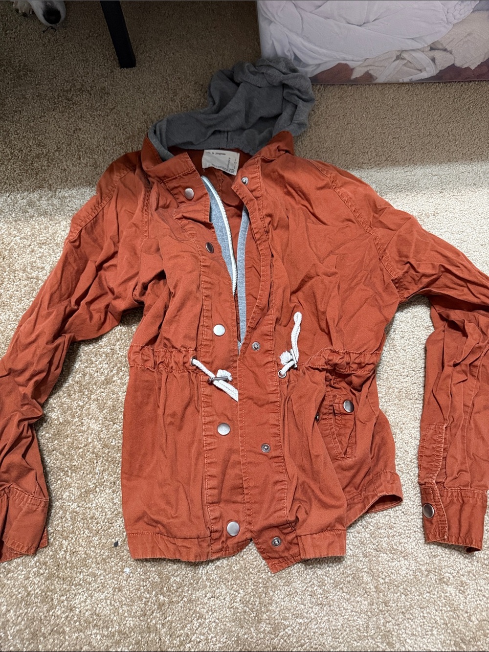 life in progress Rust Orange Hooded Anorak Jacket
